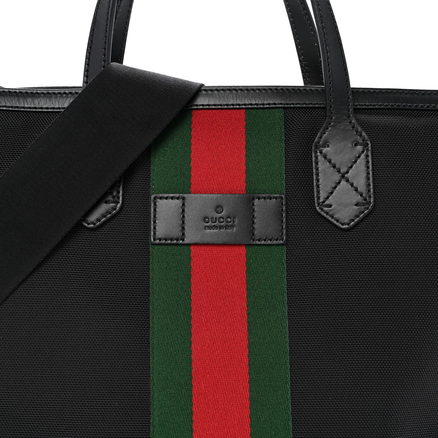 Gucci Techno Canvas Web Top Handle Shoulder Bag Black 8 of 12