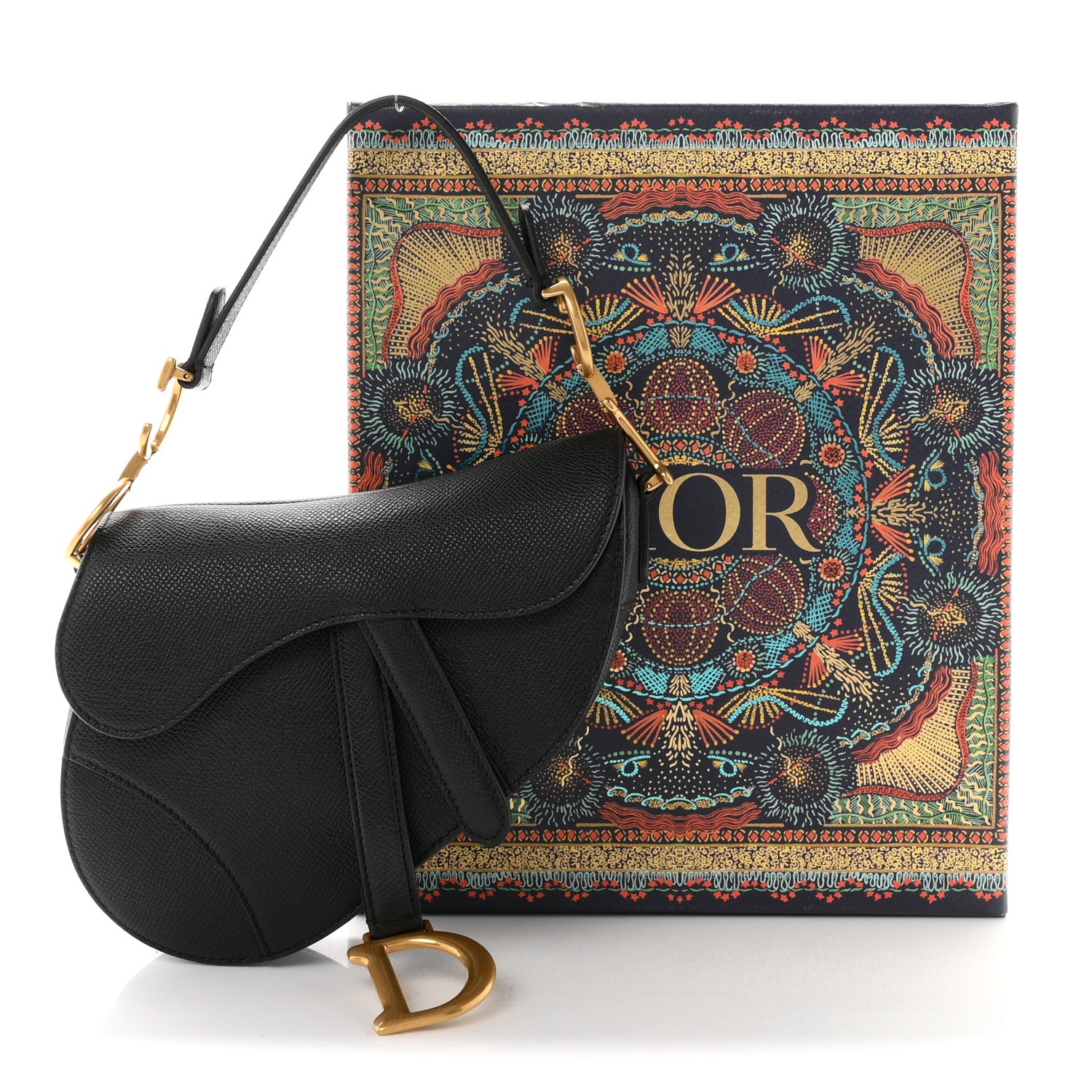 Christian Dior Grained Calfskin Mini Saddle Bag Black 11 of 11