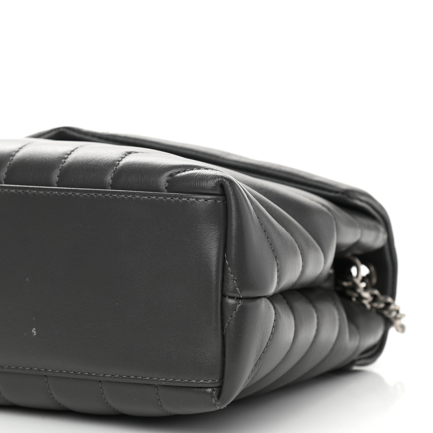 Calfskin Y Quilted Monogram Small Loulou Chain Satchel Storm