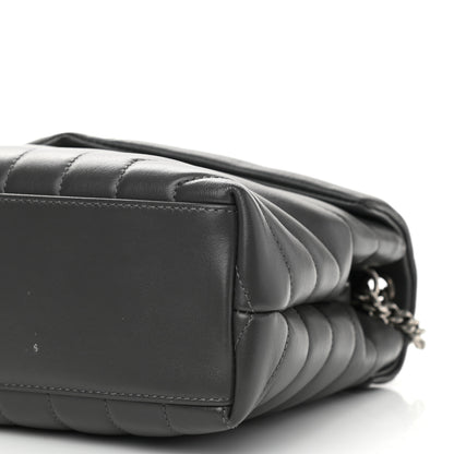 Saint Laurent Calfskin Y Quilted Monogram Small Loulou Chain Satchel Storm 9 of 11