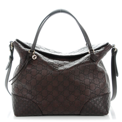 Gucci Guccissima Medium Bree Foldover Tote Chocolate 1 of 7