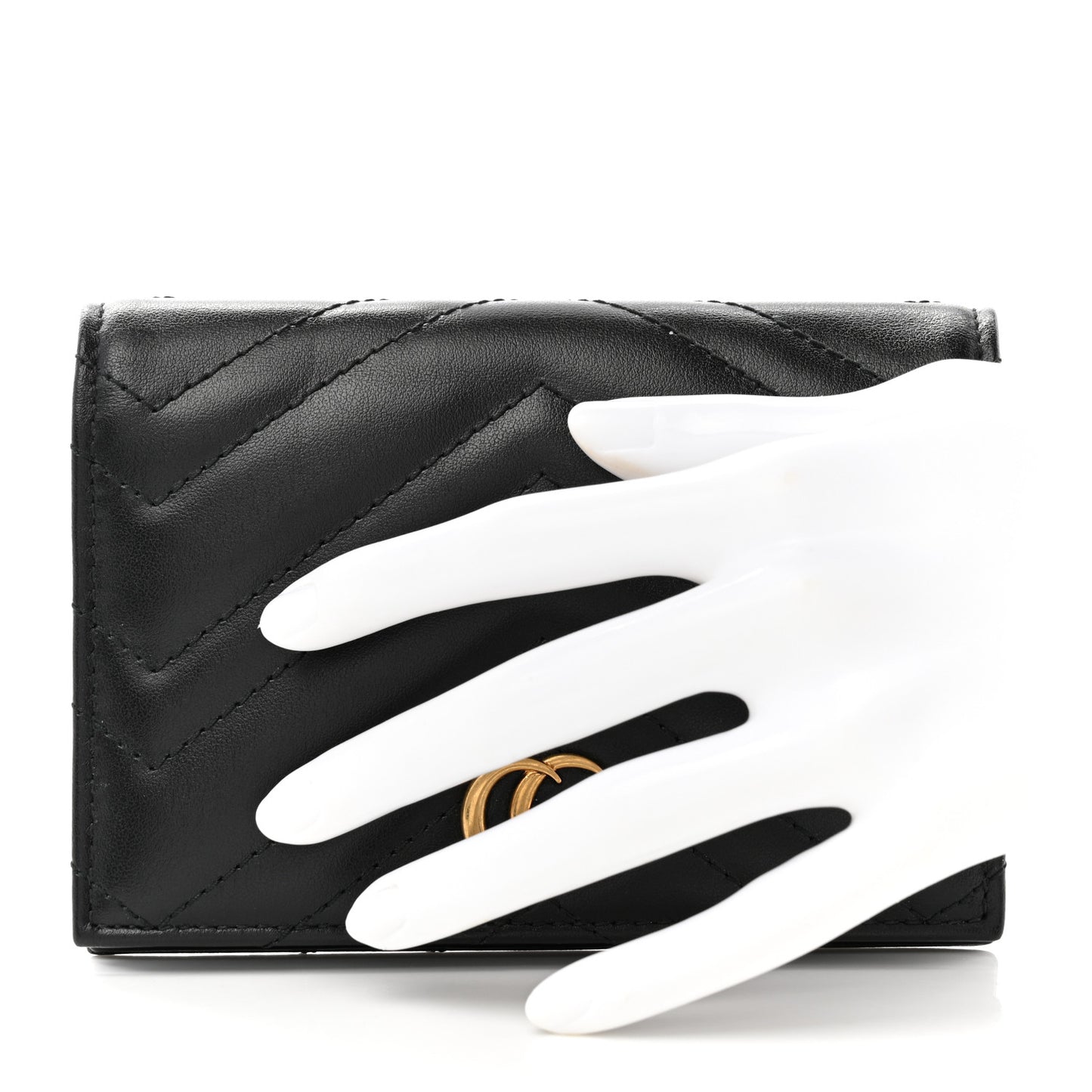 Calfskin Matelasse GG Marmont Passport Case Black