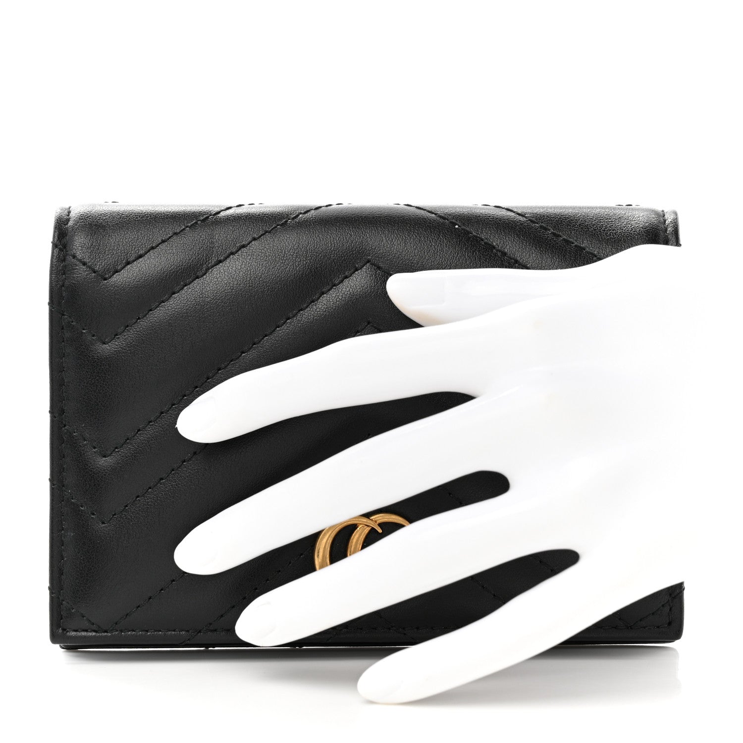 Gucci Calfskin Matelasse GG Marmont Passport Case Black 2 of 9