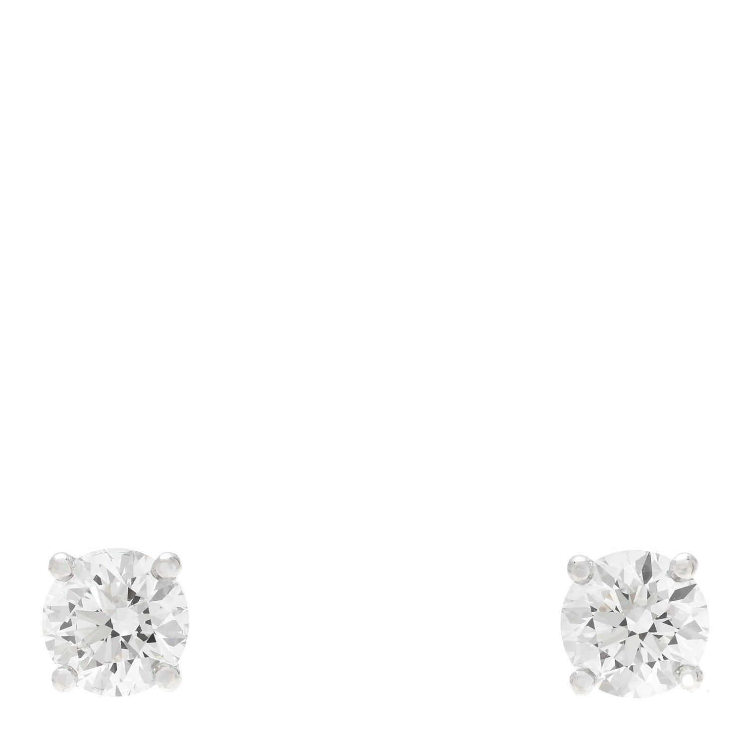 Tiffany Platinum Diamond 1.12ctw Round Solitaire Earrings 1 of 4