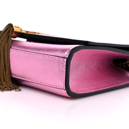 Saint Laurent Metallic Calfskin Small Classic Monogram Kate Tassel Satchel Pink 8 of 10