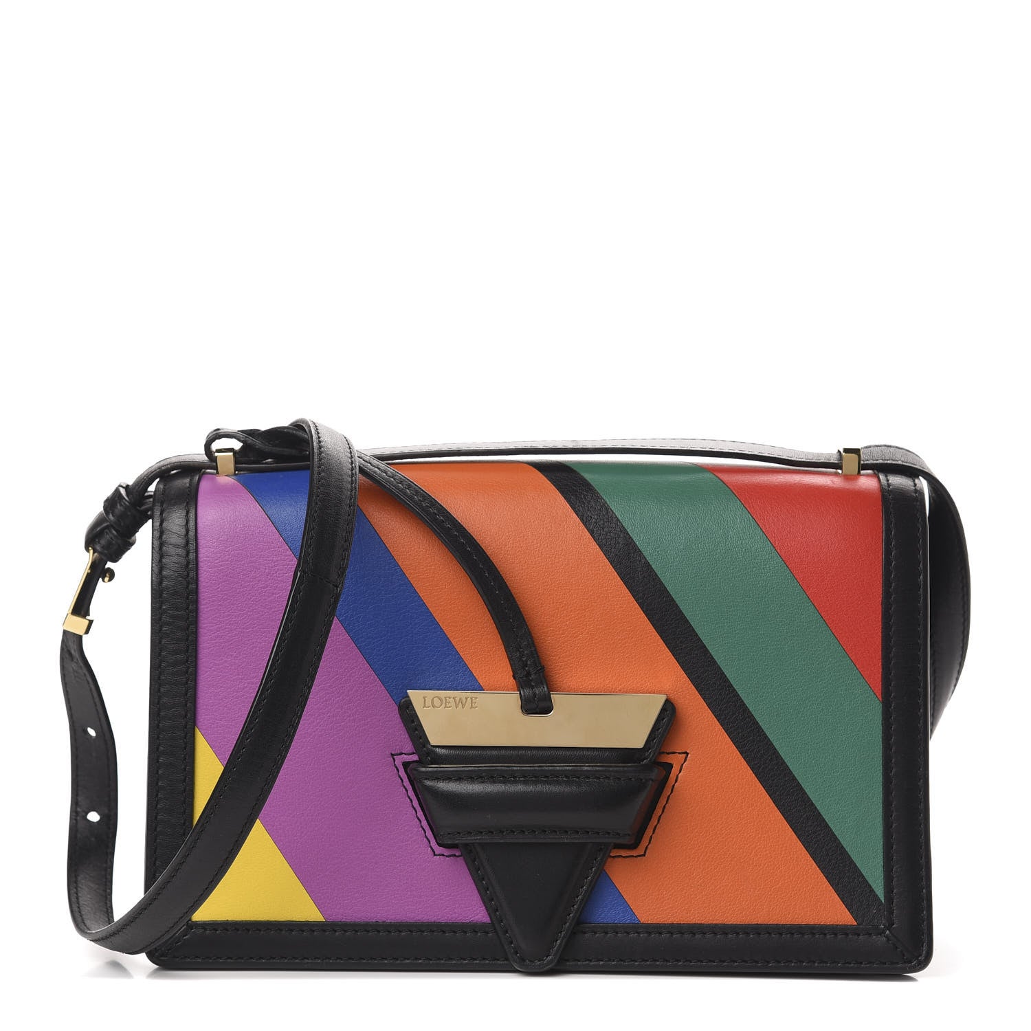 Loewe Calfskin Barcelona Striped Shoulder Bag Multicolor 1 of 13