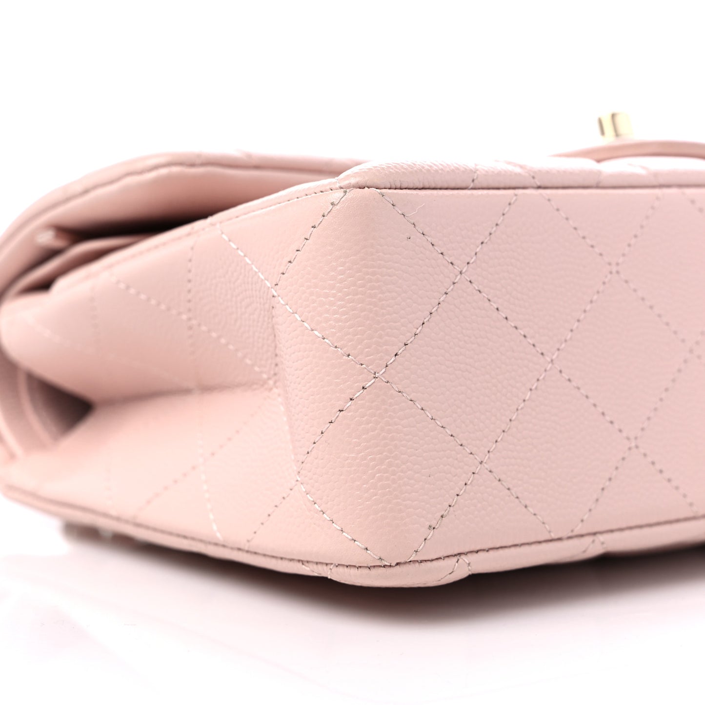 Caviar Quilted Small Double Flap Light Pink