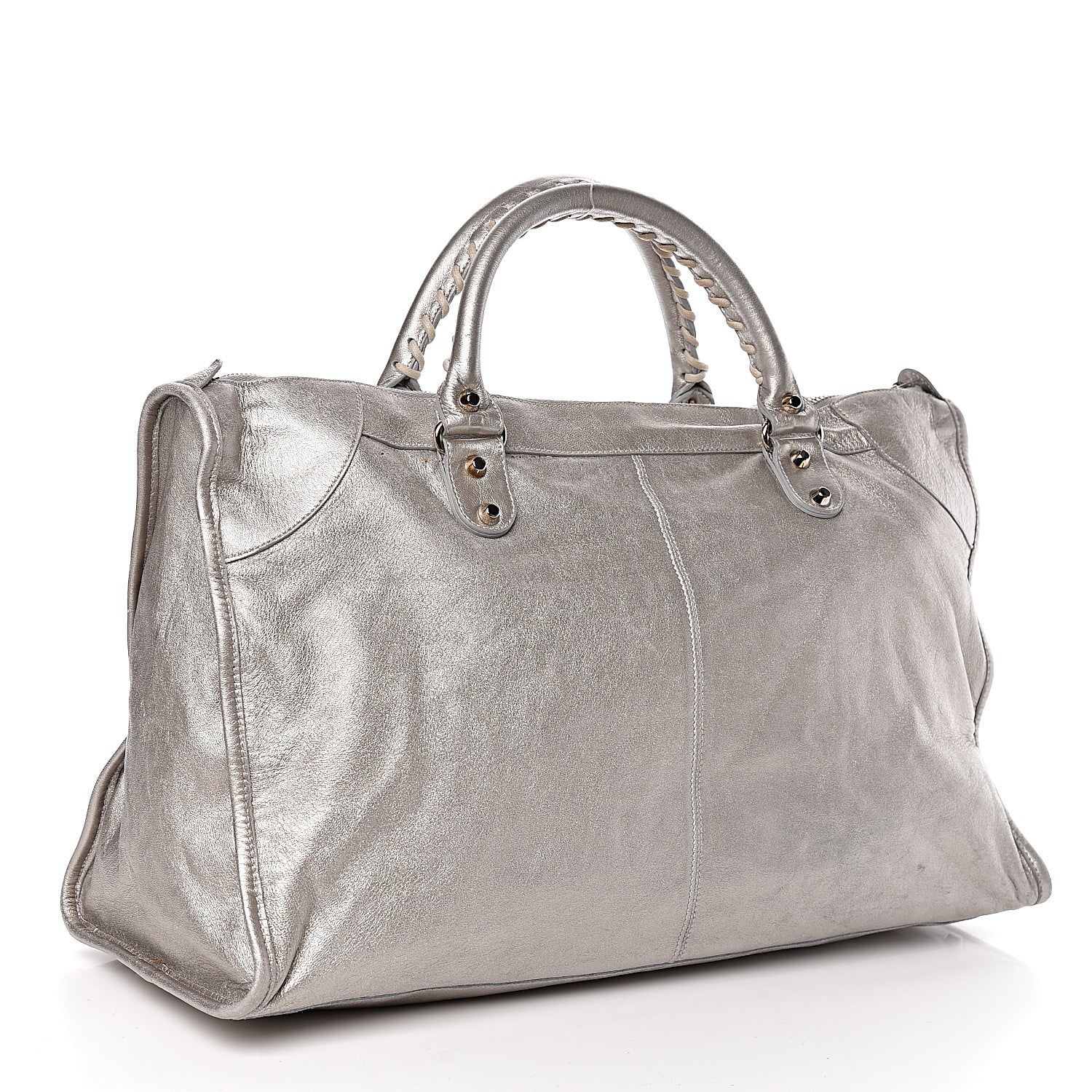 Balenciaga Metallic Agneau Classic Hardware Work Argent 3 of 11