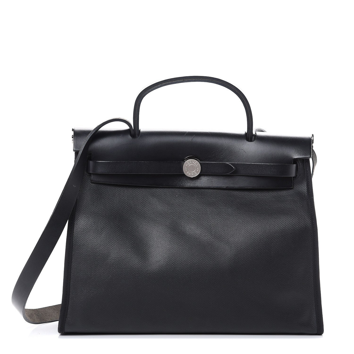 Hermes Toile H Berline Vache Hunter Herbag Zip PM 31 Black Ecru 2 of 19