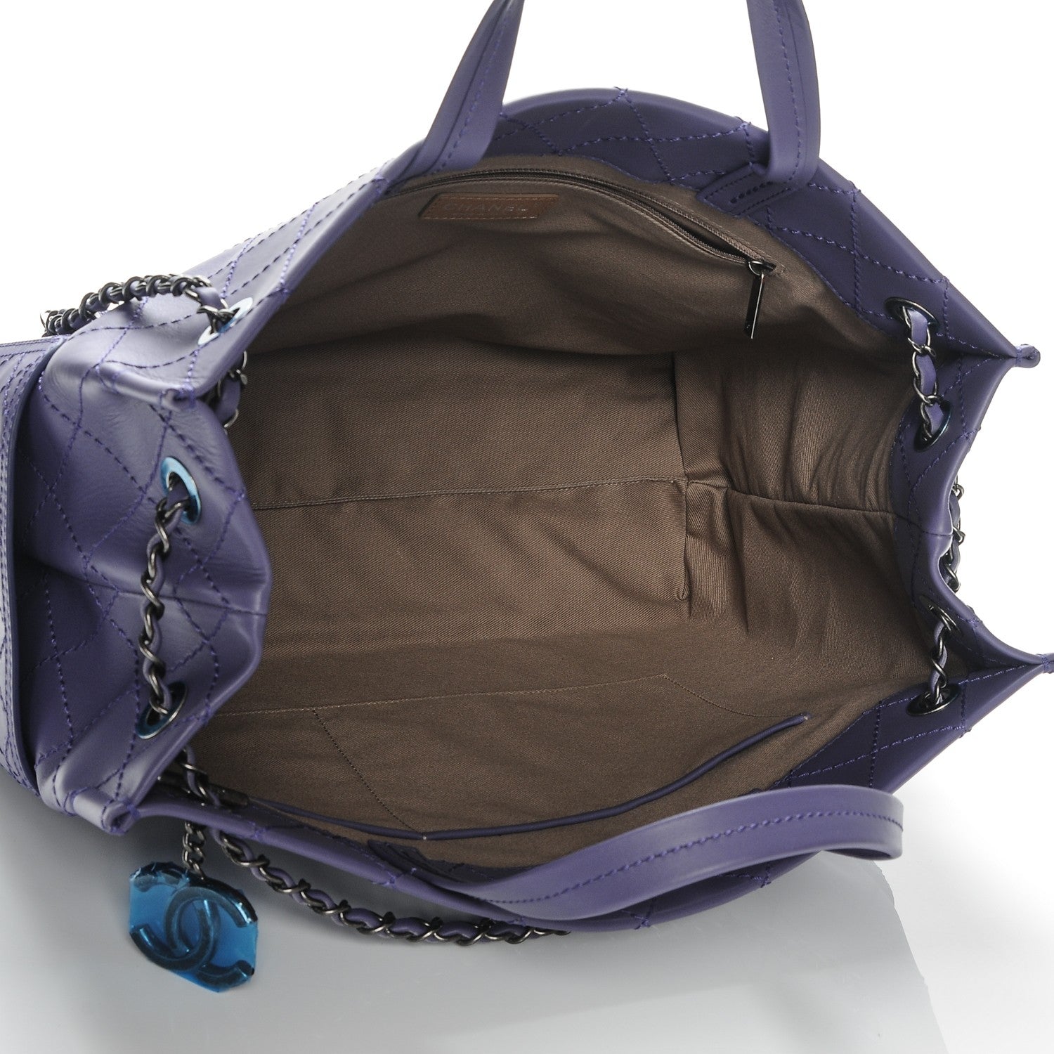 Chanel Calfskin CC Pocket Tote Purple 5 of 7