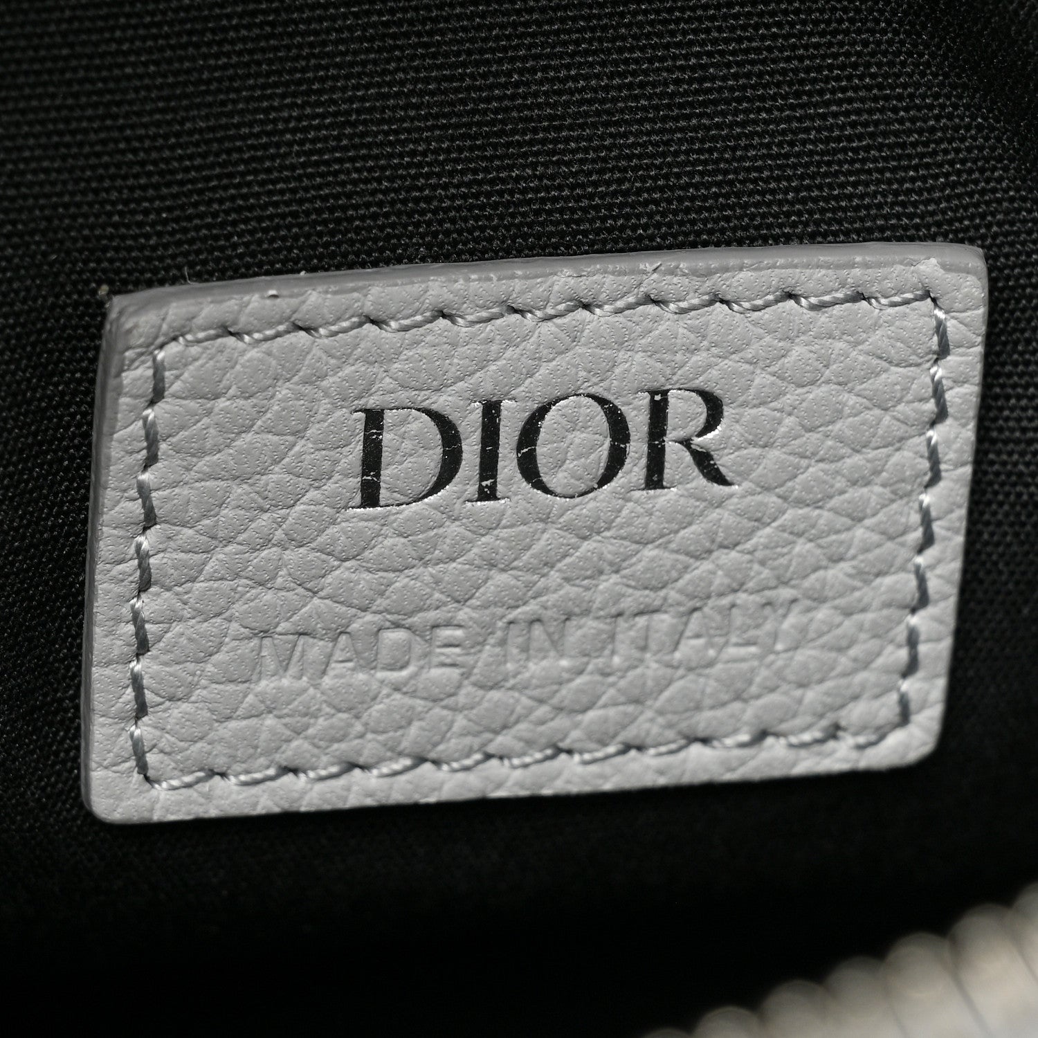 Christian Dior Grained Calfskin Kim Jones Saddle Bag Light Grey 7 of 13