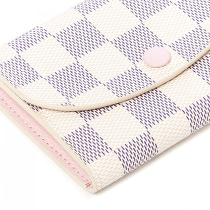 Louis Vuitton Damier Azur Rosalie Coin Purse Rose Ballerine 5 of 9