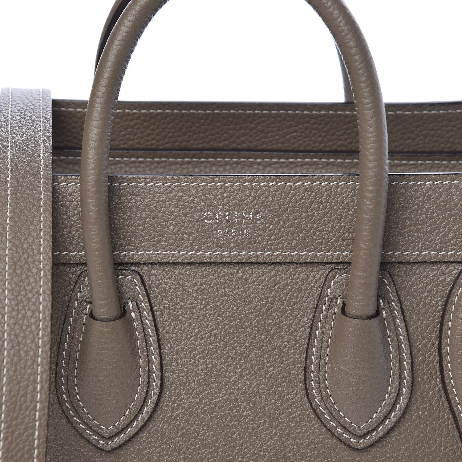 Celine Drummed Calfskin Nano Luggage Souris 10 of 11