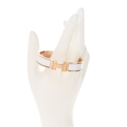 Hermes Enamel Narrow Clic Clac H Bracelet PM White 2 of 4