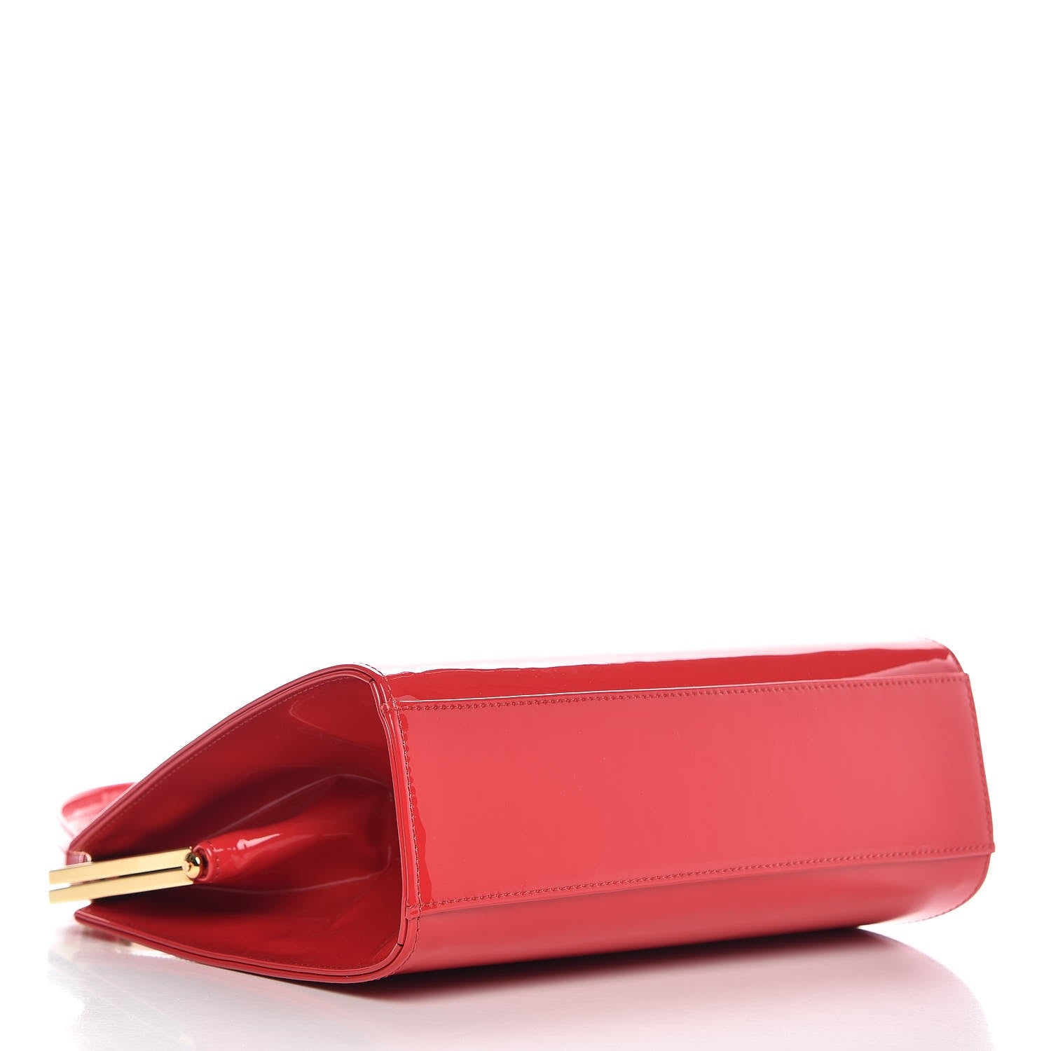 Mansur Gavriel Patent Calfskin Elegant Top Handle Bag Flamma 4 of 6