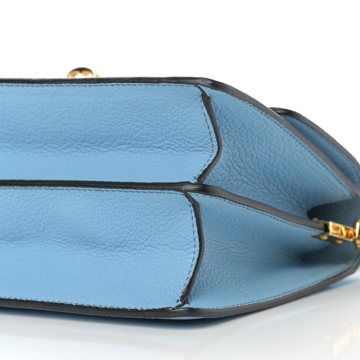 Grained Calfskin Rosalia Shoulder Bag Light Blue