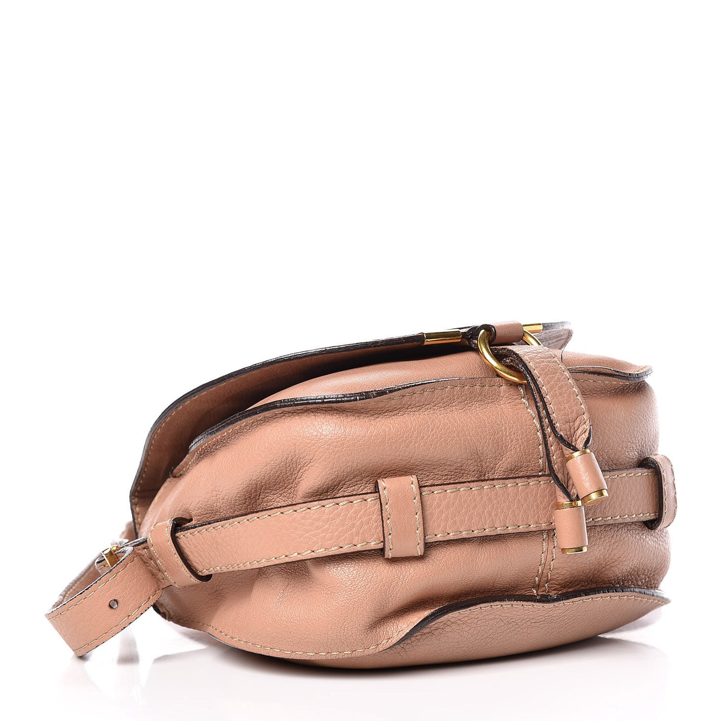 Calfskin Mini Marcie Round Crossbody Bag Nude
