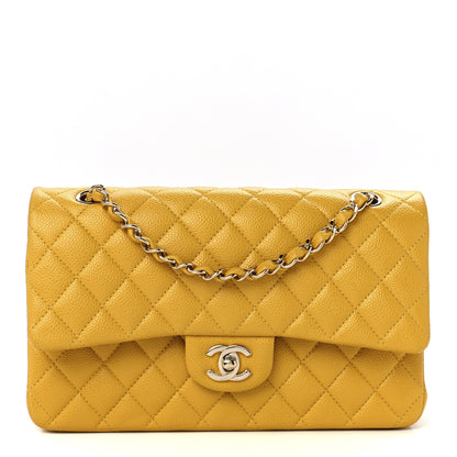 Chanel Caviar Quilted Medium Double Flap Yellow 1 of 12