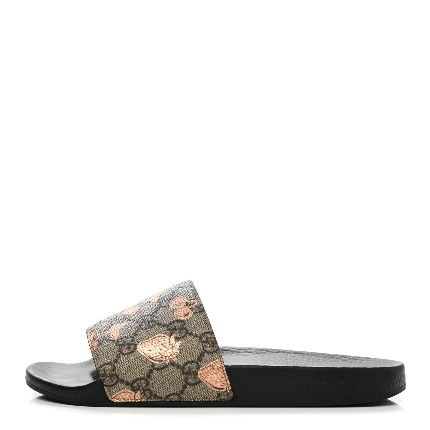 GG Supreme Monogram Berry Womens Slide Sandals 36 Beige Light Copper