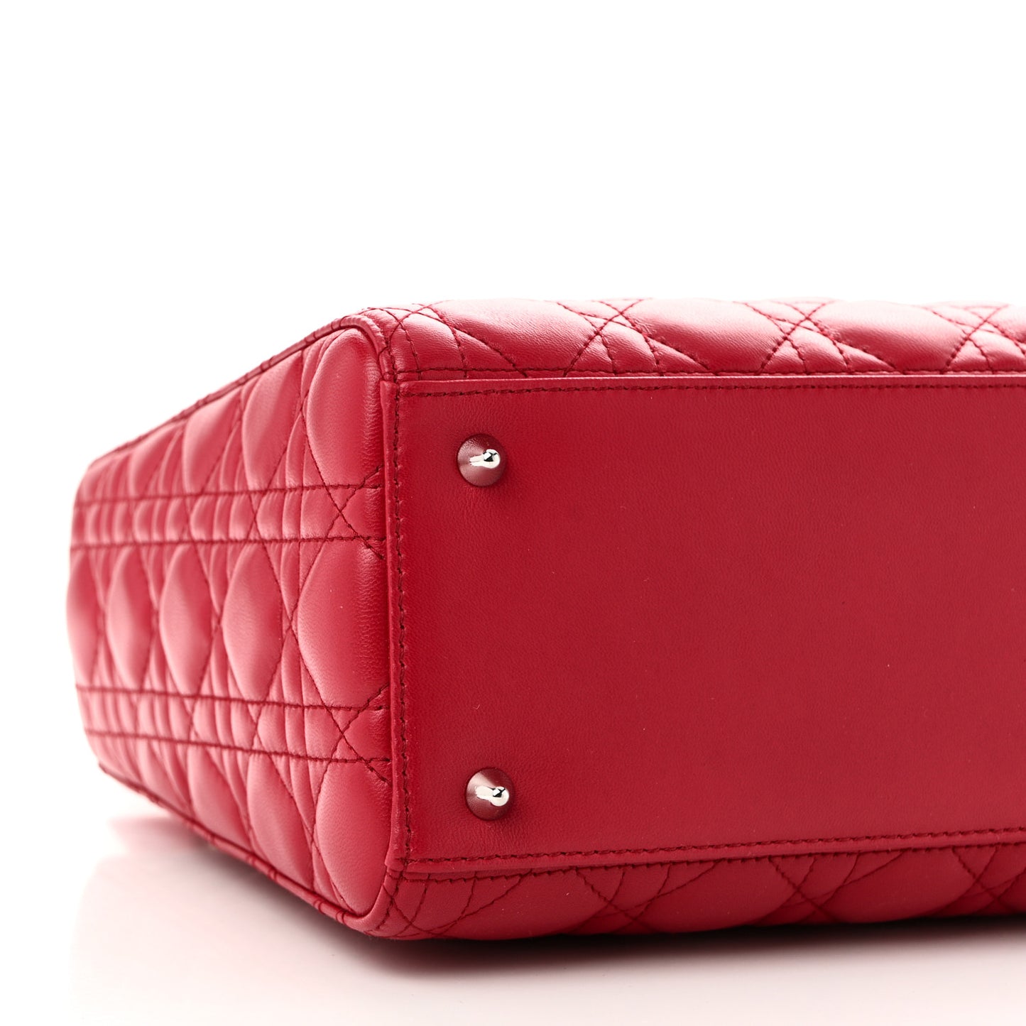 Lambskin Cannage Medium Lady Dior Red
