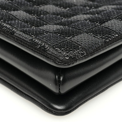 Louis Vuitton Satin Sequin Embroidered Damier Coussin BB Black 11 of 12