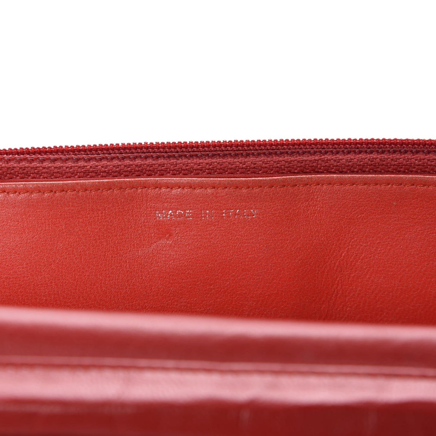 Lambskin Camellia Embossed Wallet On Chain WOC Red
