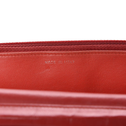 Chanel Lambskin Camellia Embossed Wallet On Chain WOC Red 9 of 14
