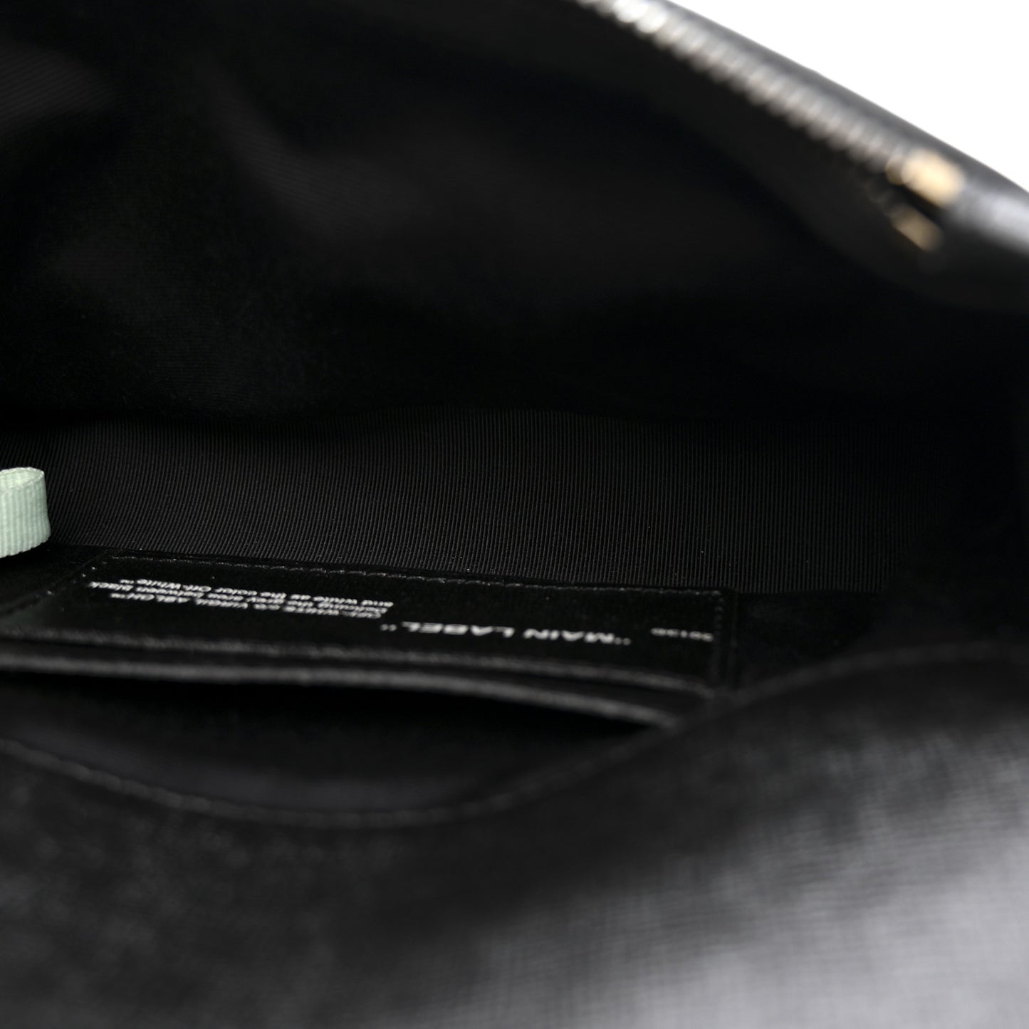 Saffiano Striped Mini Diag Binder Clip Bag Black White