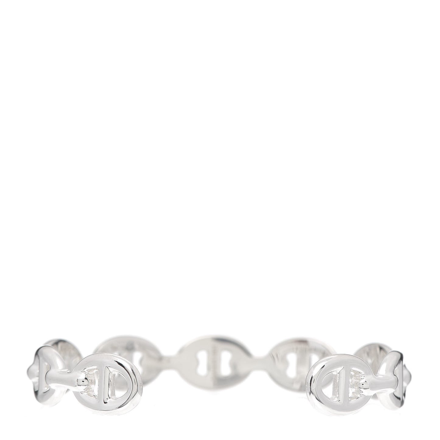 Sterling Silver MM Chaine d'Ancre Enchainee Cuff Bracelet SH