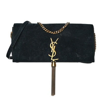 Saint Laurent Suede Monogram Tassel Kate 99 Baguette Bag Black 1 of 12
