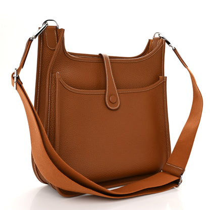 Hermes Taurillon Clemence Evelyne III PM Gold 3 of 11