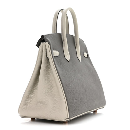 Hermes Togo Horseshoe Birkin 25 Etain Gris Perle 3 of 10