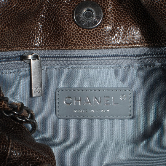 Caviar Elastic Shopper Tote Brown