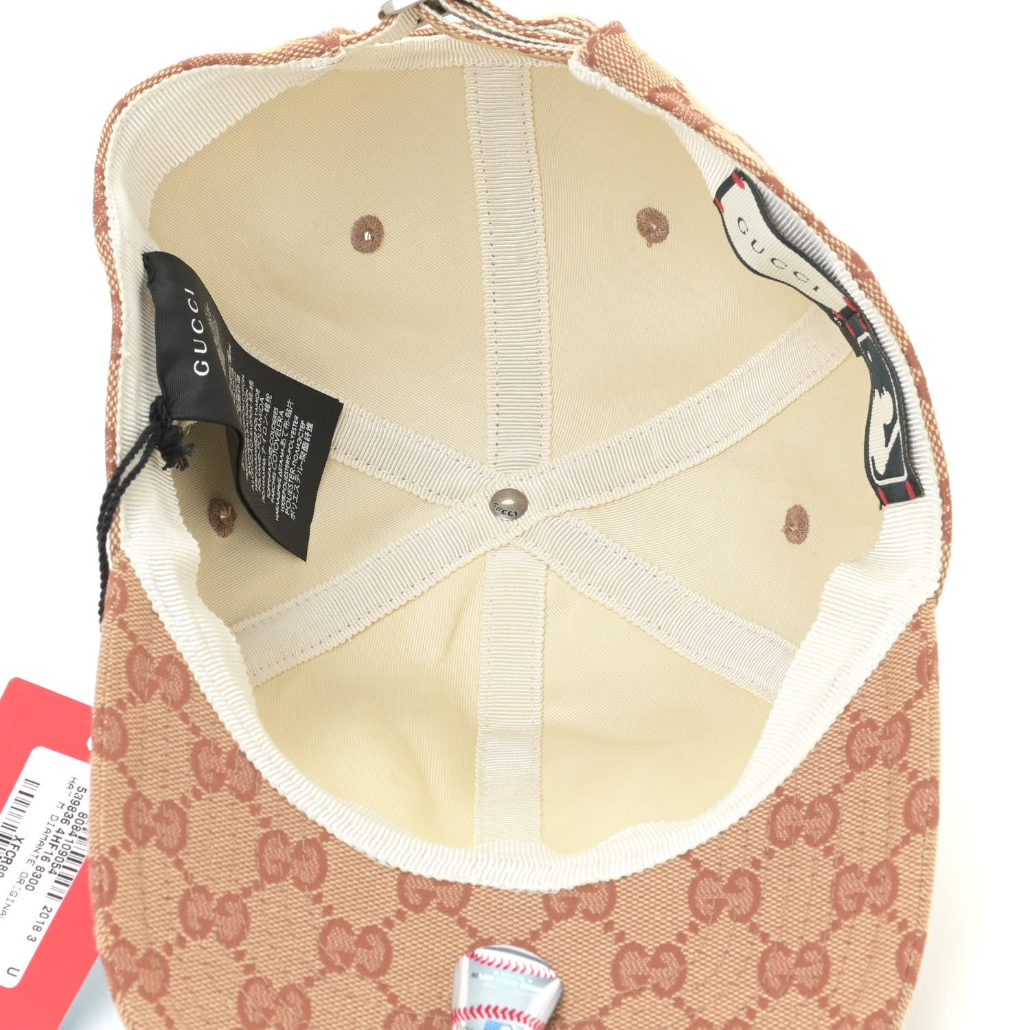 Gucci X MLB Monogram NY Yankees Baseball Hat 57-61 Beige Ruggine 4 of 9