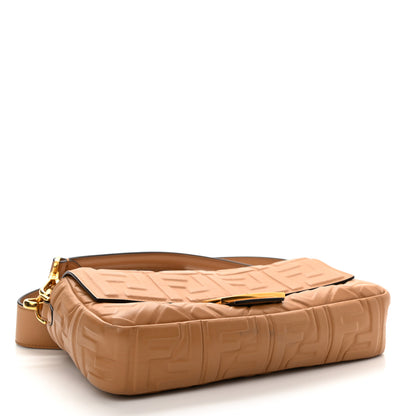 Fendi Nappa FF 1974 Embossed Baguette Miele Scuro 4 of 8