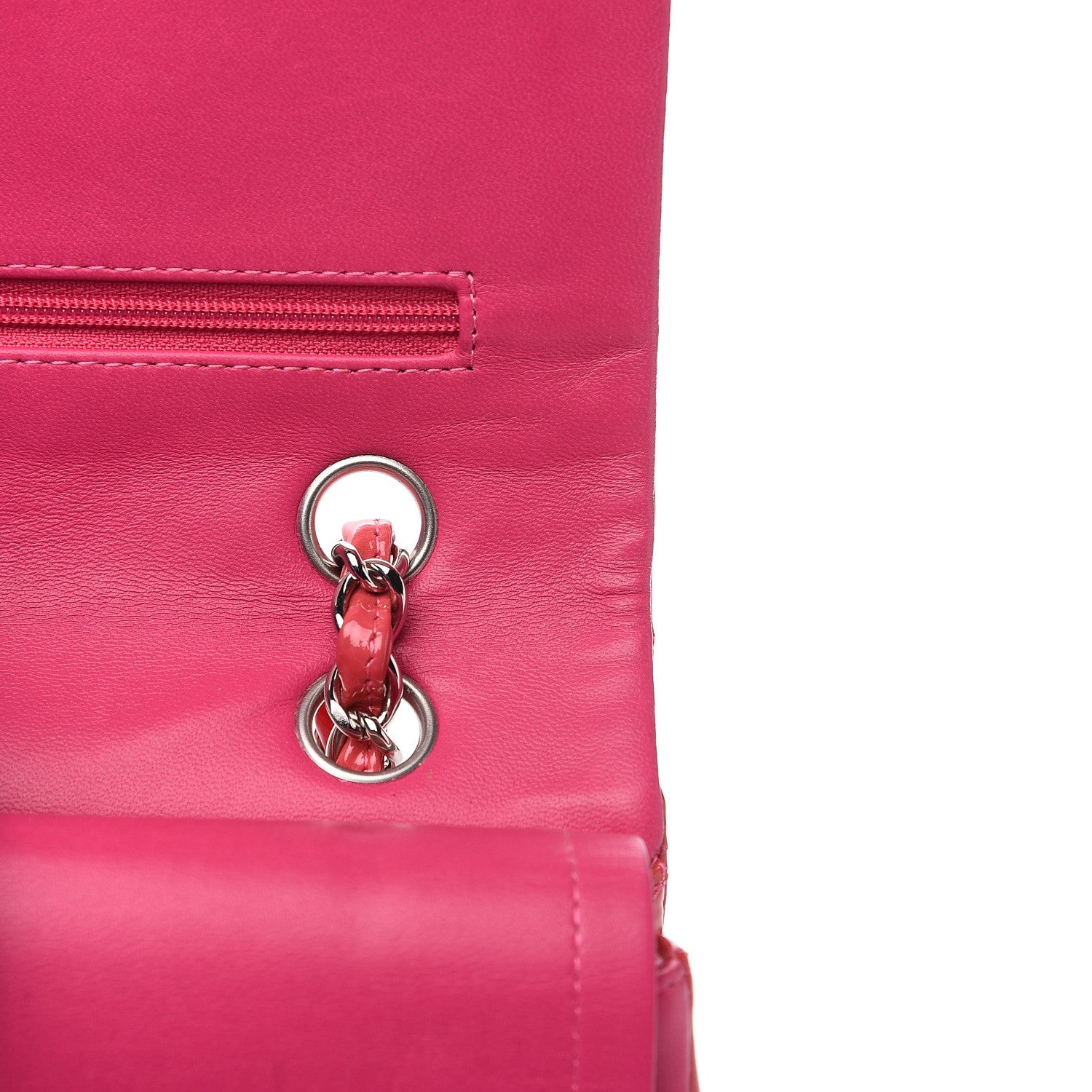 Chanel Patent Quilted Medium Double Flap Fuchsia 9 of 15