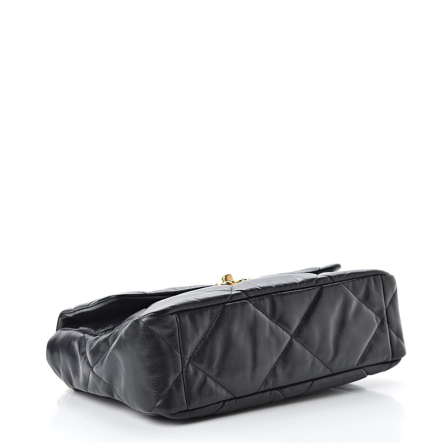 Goatskin Quilted Large 19 Flap Black