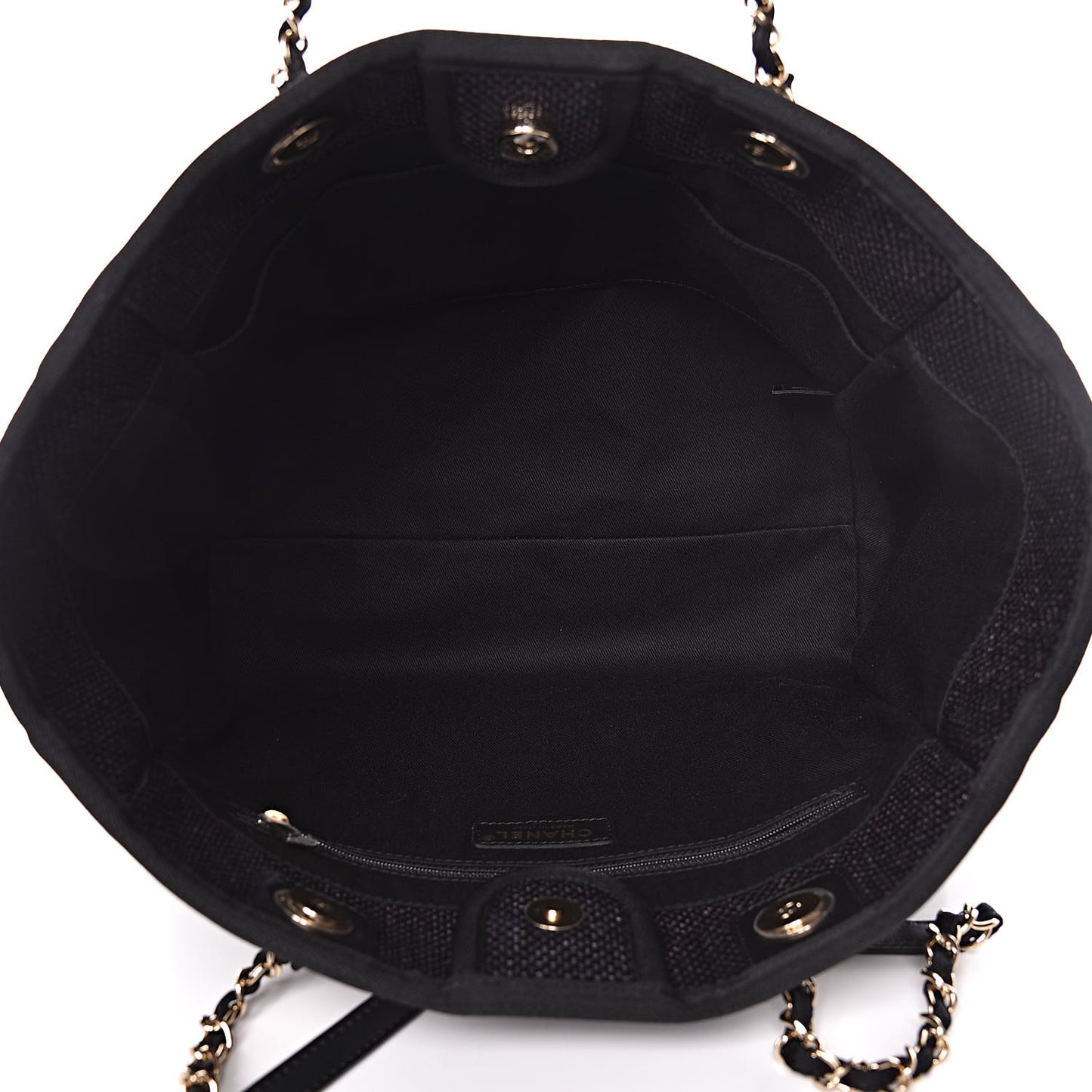 Woven Straw Raffia Small Deauville Tote Black