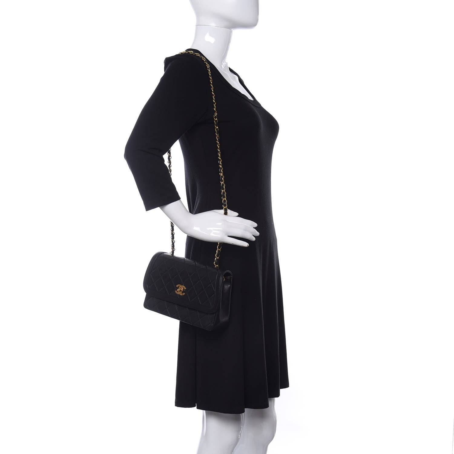 Chanel Lambskin Quilted Small Single Flap Black 2 of 11