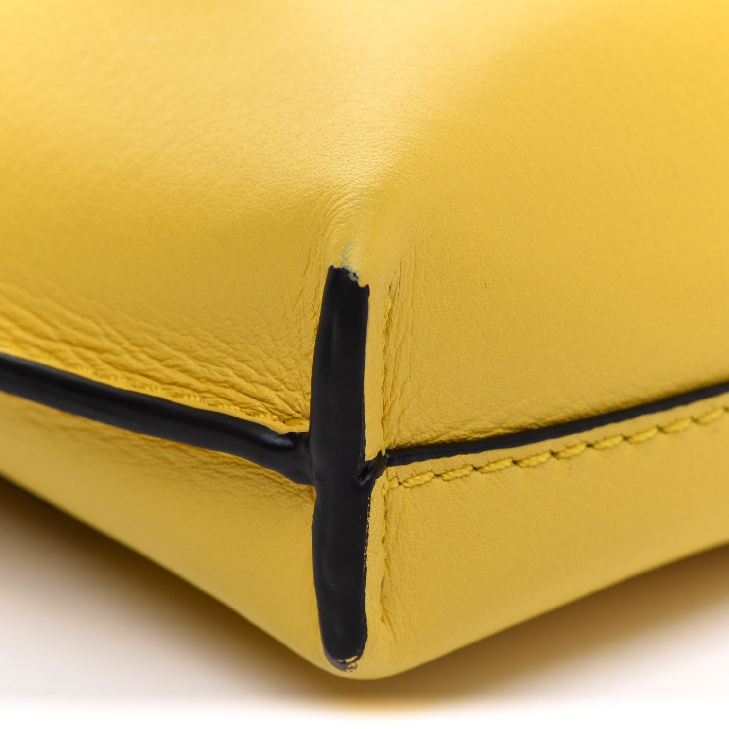 Loewe Calfskin Elephant Pouch Crossbody Bag Yellow 9 of 11
