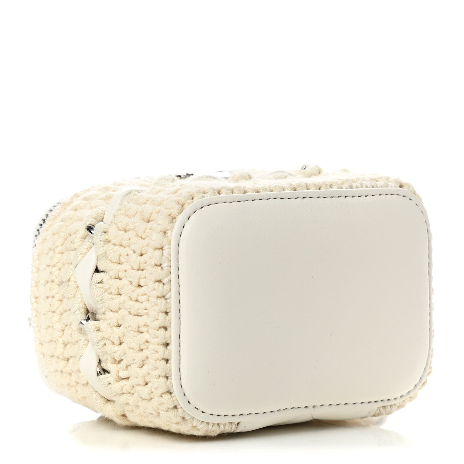 Chanel Lambskin Crochet Small Vanity Case With Chain White 4 of 9