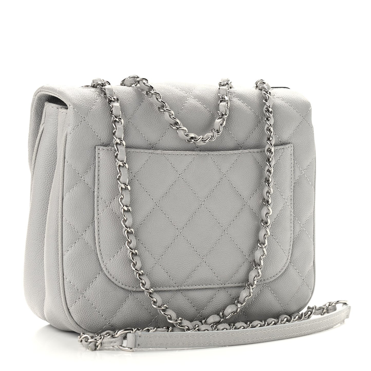 Caviar Quilted Medium Urban Companion Flap Grey