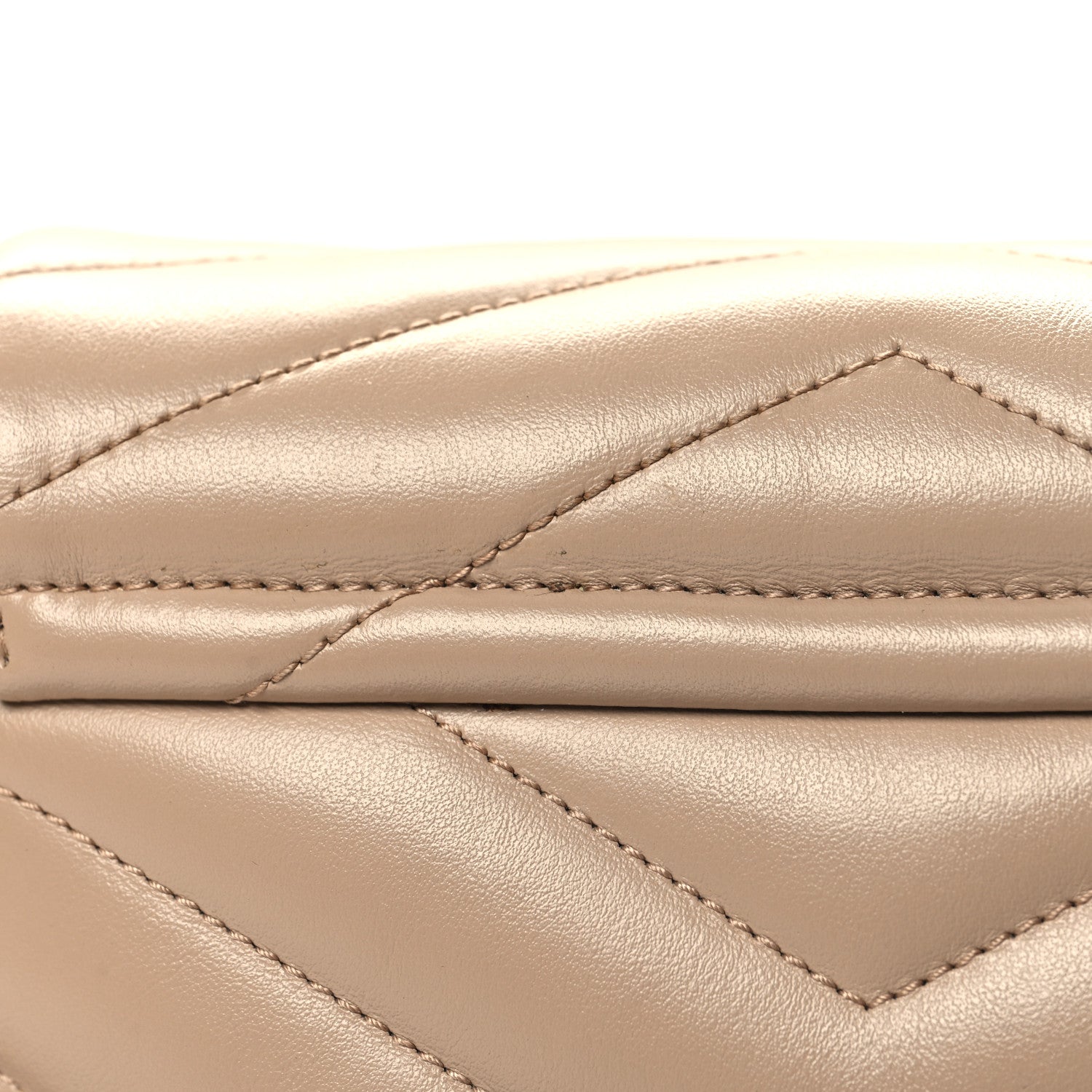 Saint Laurent Calfskin Y Quilted Monogram Toy Loulou Crossbody Bag Dark Beige 11 of 11