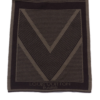 Louis Vuitton Cashmere Striped V Scarf Brown 4 of 4