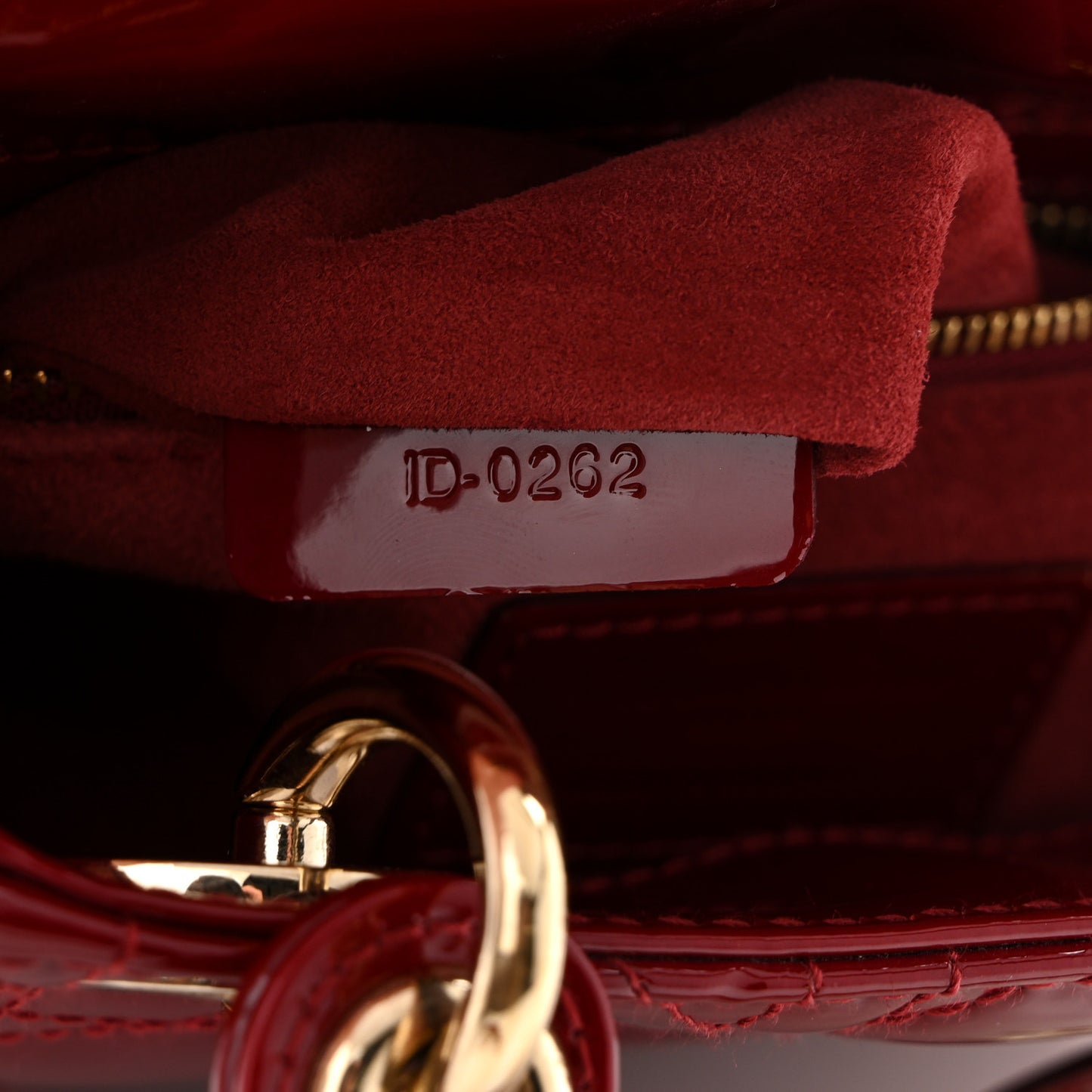 Patent Cannage Mini Lady Dior Red