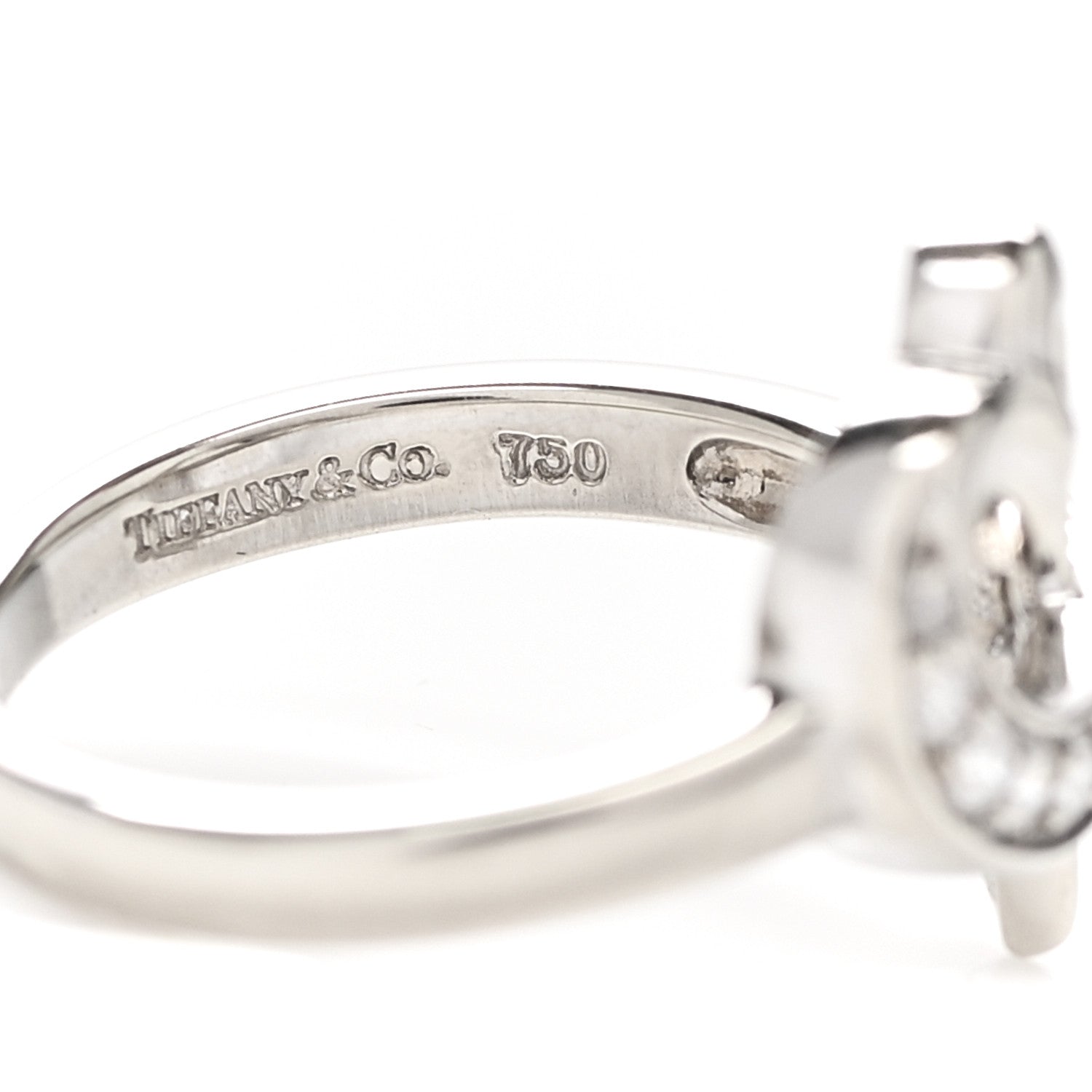 Tiffany 18K White Gold Diamond Paloma Picasso Loving Heart Ring 49 5 7 of 10