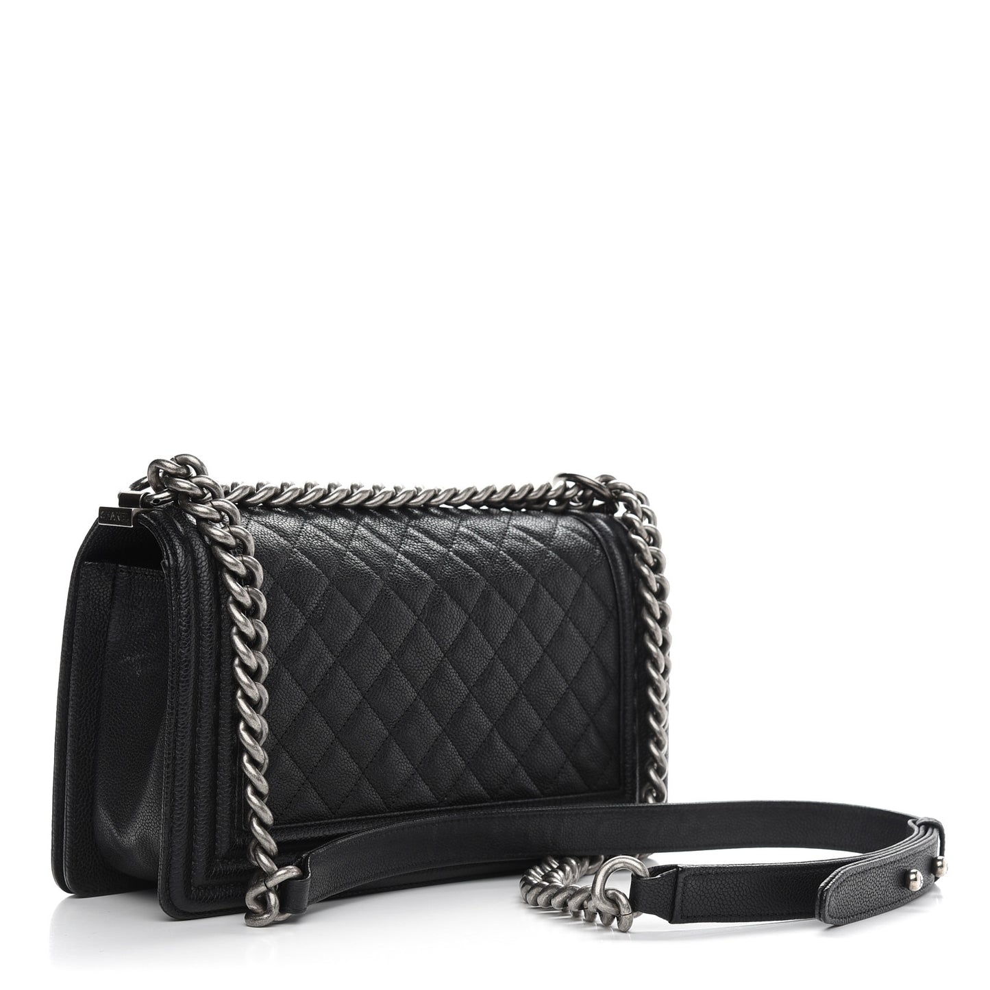 Caviar Quilted Medium Boy Flap Black