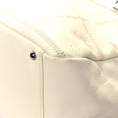 Chanel Caviar Square Stitched Bowler White 10 of 16