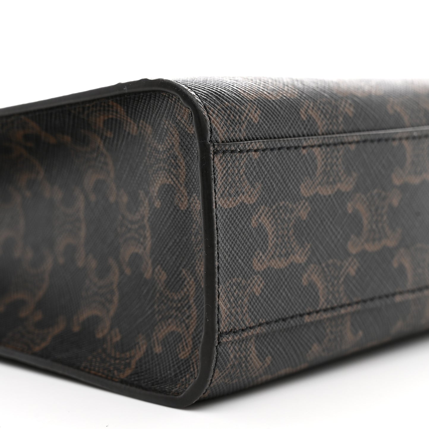 Triomphe Canvas Calfskin Small Vertical Cabas Tan