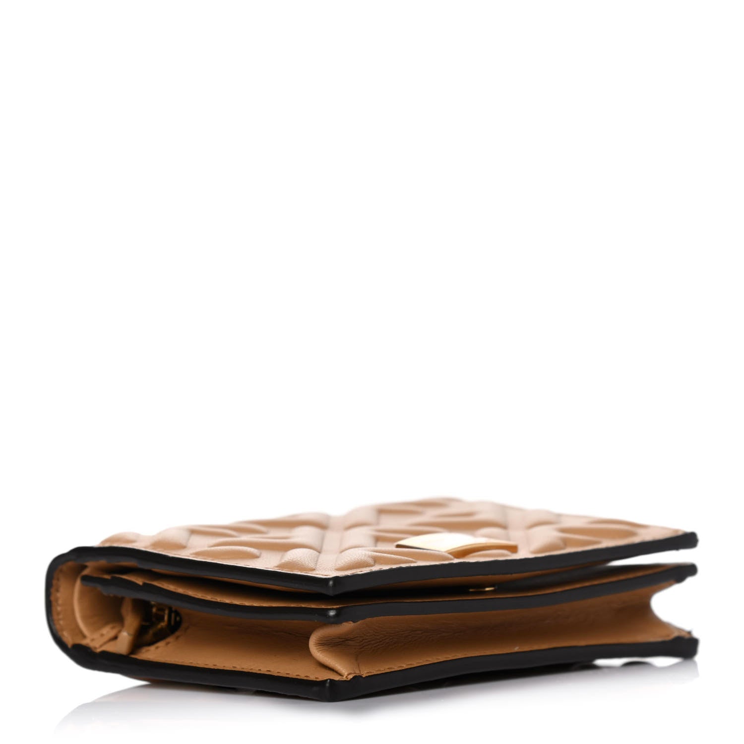 Fendi Nappa Matisse FF Diagonal Embossed Baguette Wallet Miele Scuro Miele Scuro 3 of 4